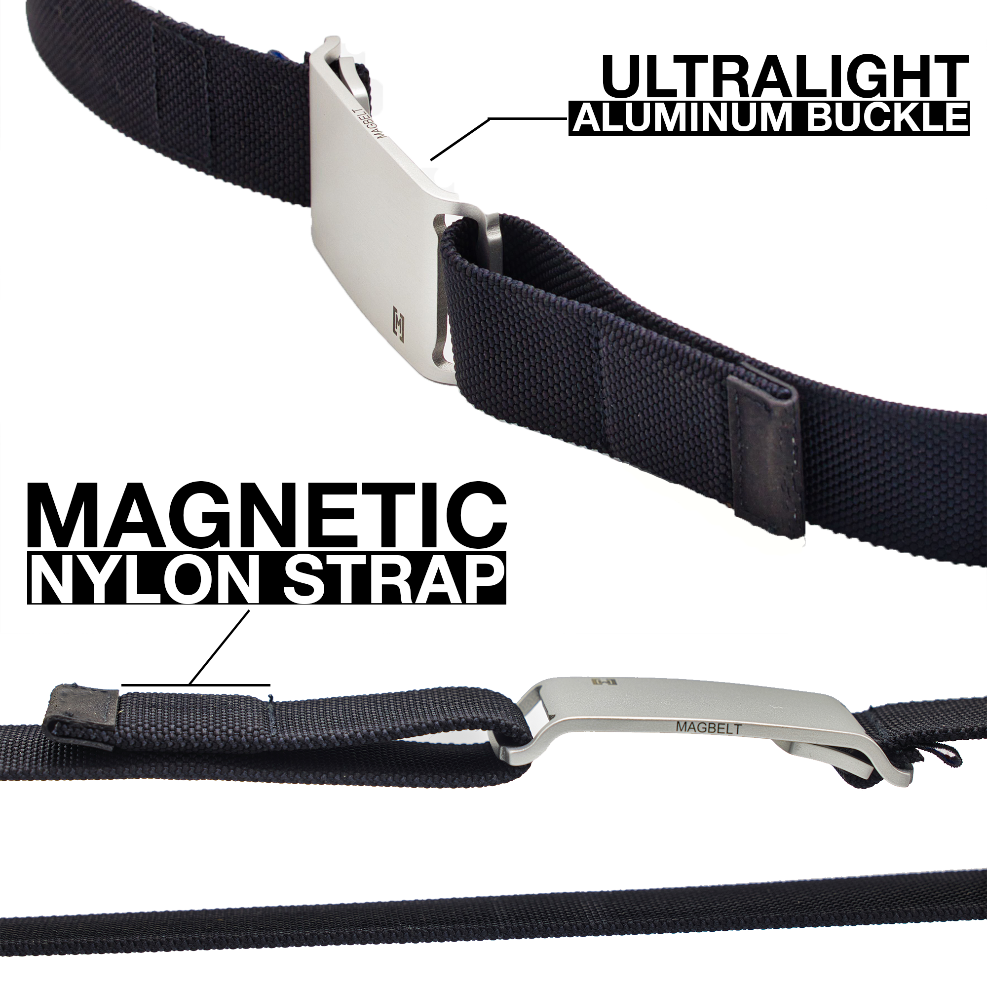 Magbelt magnetic nylon adventure belt. 1.25 adjustable strap + buckle